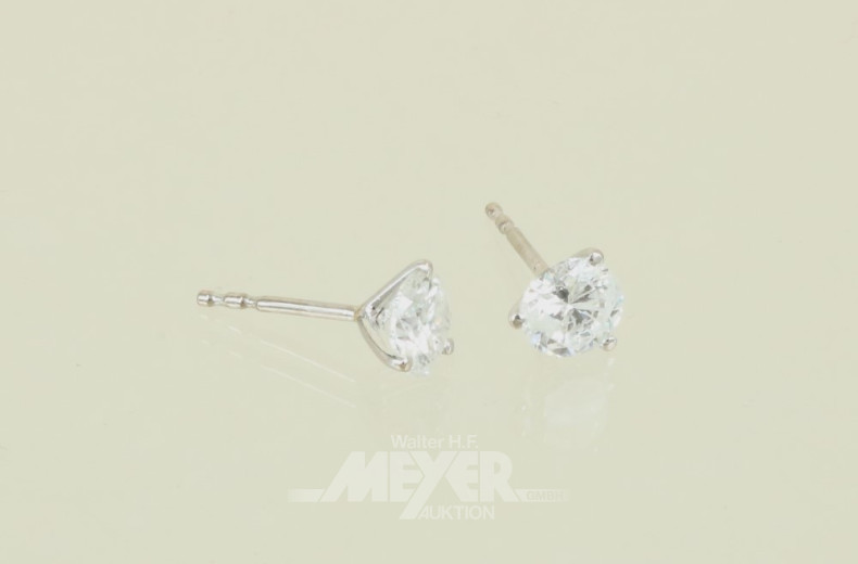 Paar Ohrstecker, 750er WG, besetzt mit