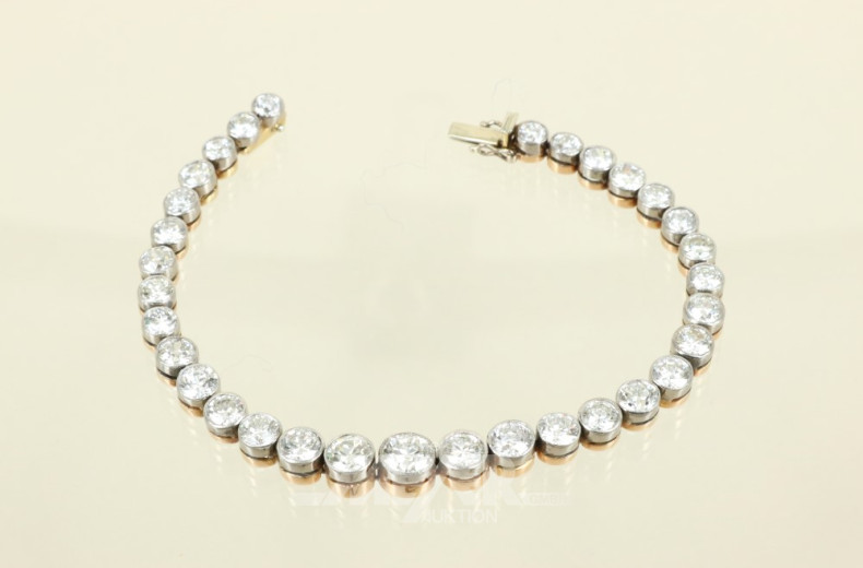 Armband, Silber auf 750er Rotgold,