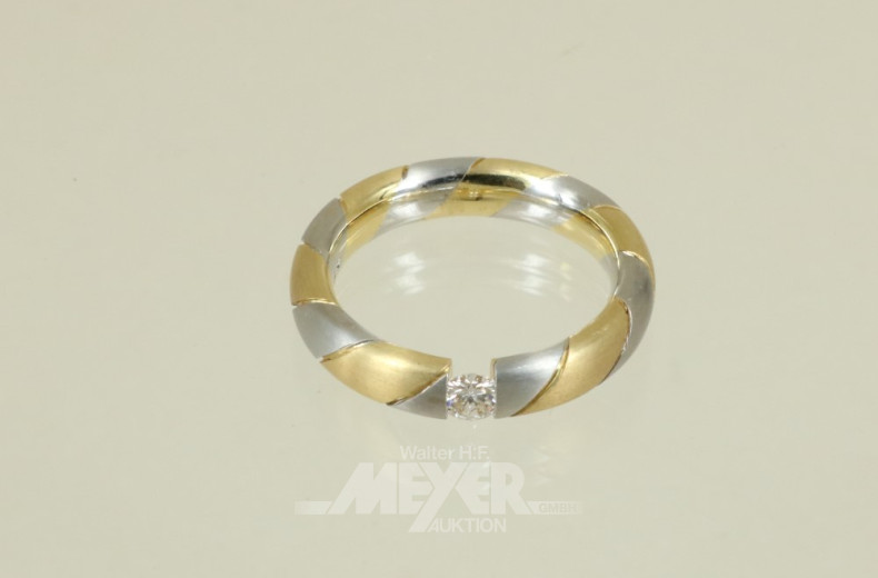 Damenring, Platin und 750er GG,