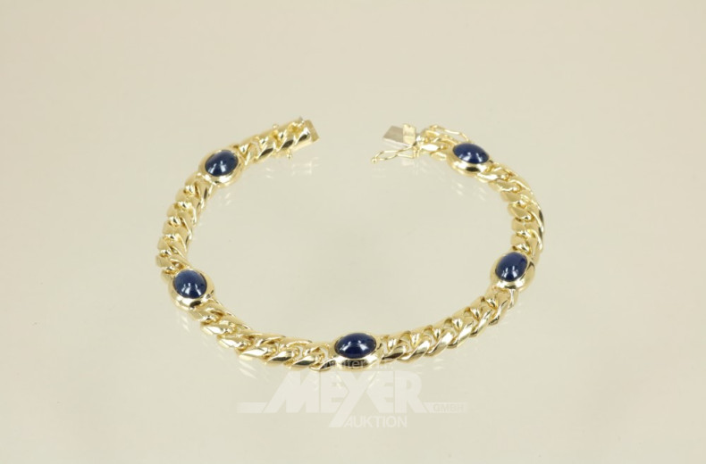 Rundpanzerarmband, 750er GG, ca. 33,5 g.