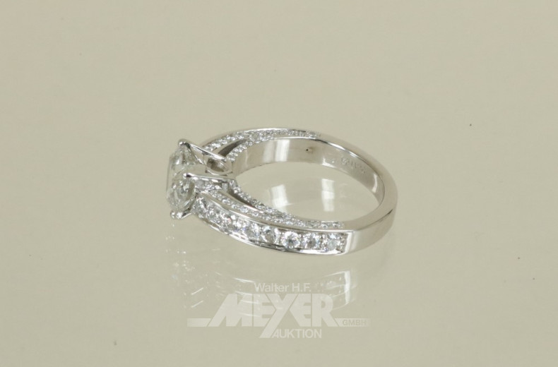 Damenring, Platin, schmale Bandringform,