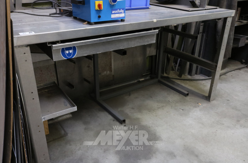 Alu-Arbeitstisch mit Schublade