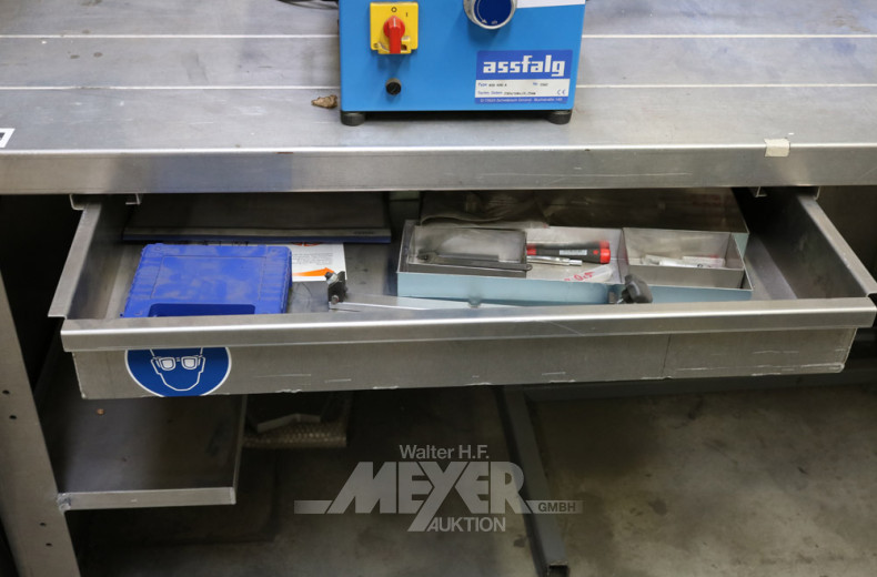 Alu-Arbeitstisch mit Schublade