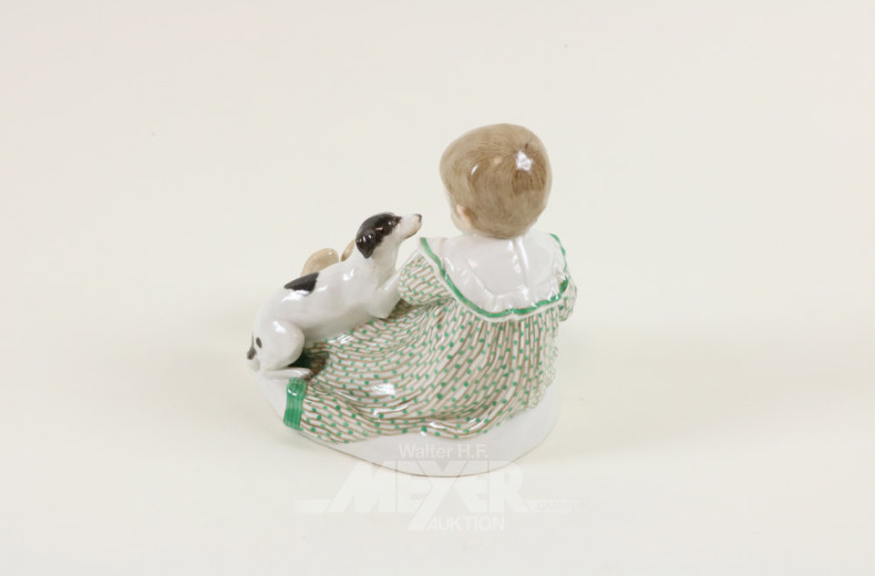 Pozellanfigur, ''Mädchen mit Hund''