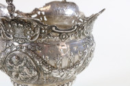 Henkelkorschale, 800er Silber mit Ranken