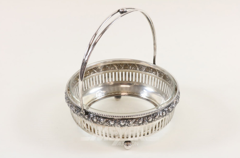 Henkel/Obstschale, 800er Silber,