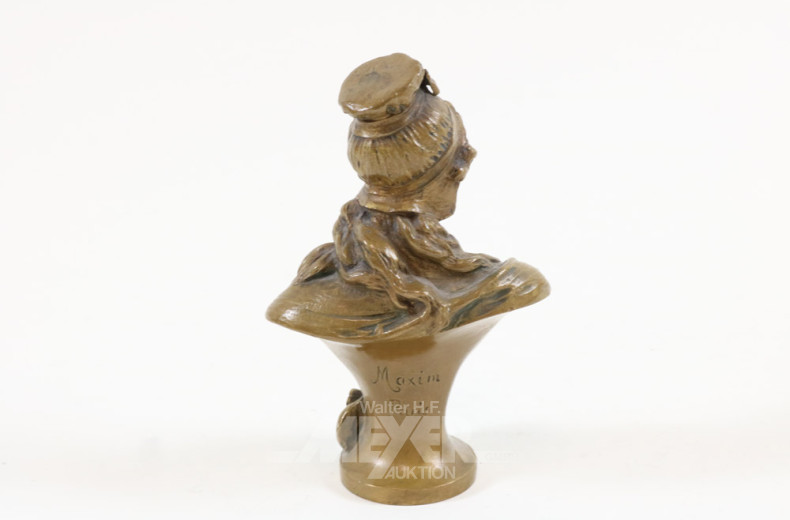 kl. Bronze-Büste ''MAXIM'', Paris,