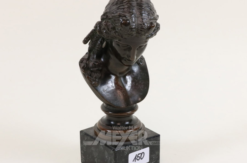 Bronze-Büste ''Römerin'', unsigniert,