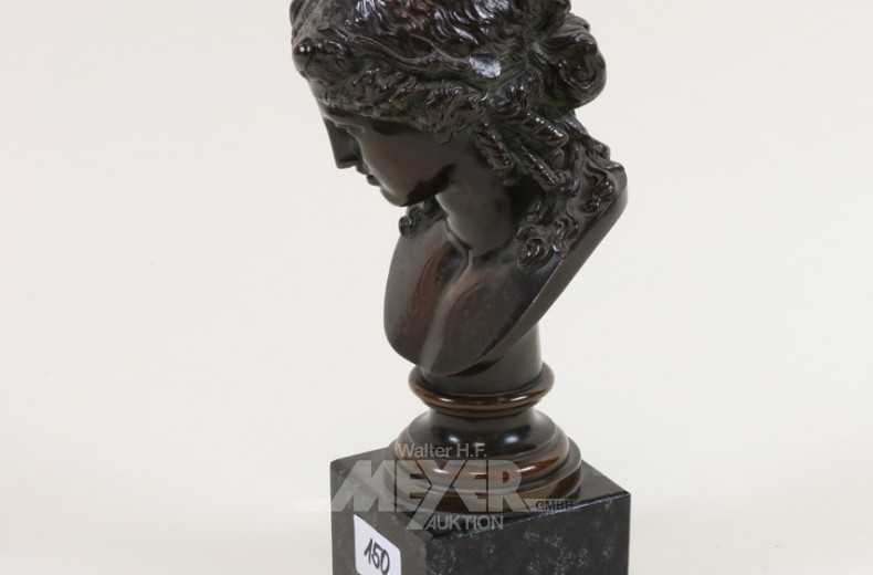 Bronze-Büste ''Römerin'', unsigniert,