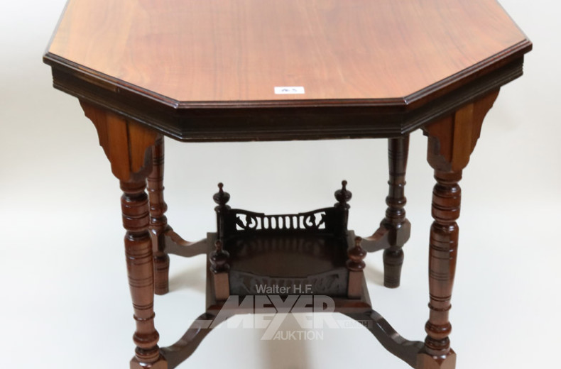 Achteck-Beistelltisch, Mahagoni