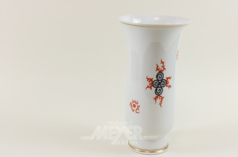 gr. Porzellanvase, Meissen, Drachendekor