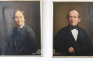 2 Gemälde ''Damen/Herren-Portraits''