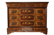 Kommode, Rosenholz und Obstholzintarsien