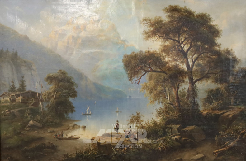 gr. Gemälde ''Romantische Landschaft''
