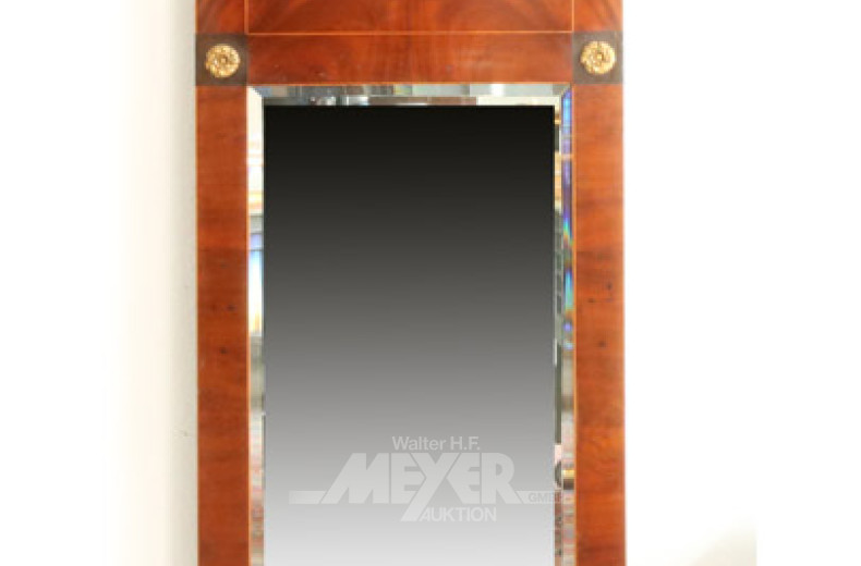 Biedermeier-Spiegel, 19 Jh., Mahagoni,