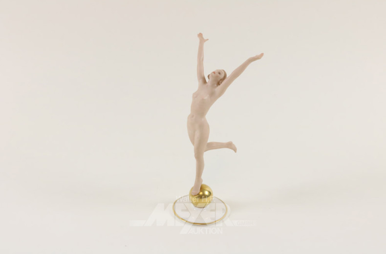 Porzellanfigur, ''Tanzende auf Kugel''