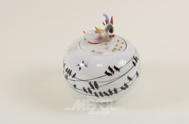 Porz.-Kugel-Deckeldose, MEISSEN,