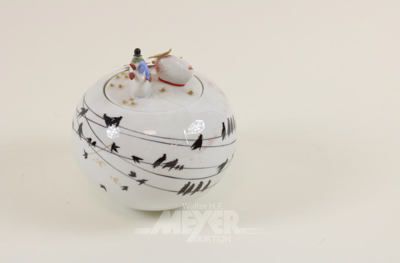 Porz.-Kugel-Deckeldose, MEISSEN,