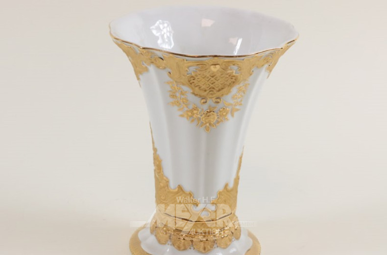 Porz.-Prunk-Vase, MEISSEN, Golddekor