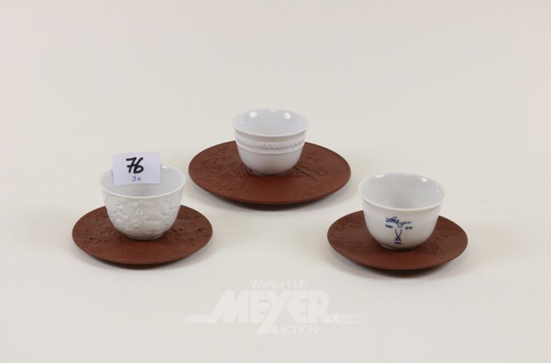 3 Porz.-Sammeltassen, MEISSEN