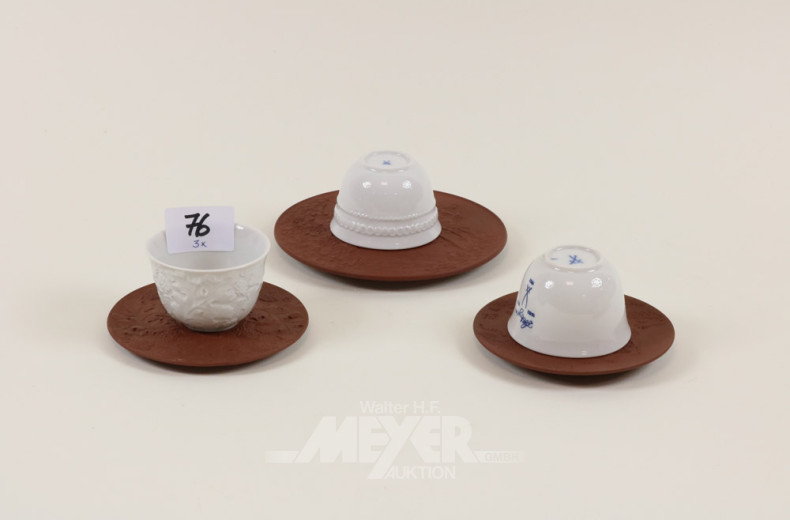 3 Porz.-Sammeltassen, MEISSEN