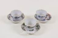 3 Porz.-Mokkatassen mit Untertassen,