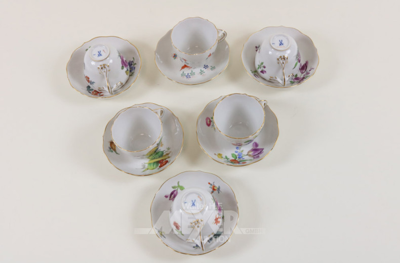 6 versch. Porz.-Sammeltassen, MEISSEN,