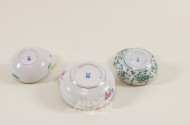 3 versch. Porz.-Deckeldosen, MEISSEN,