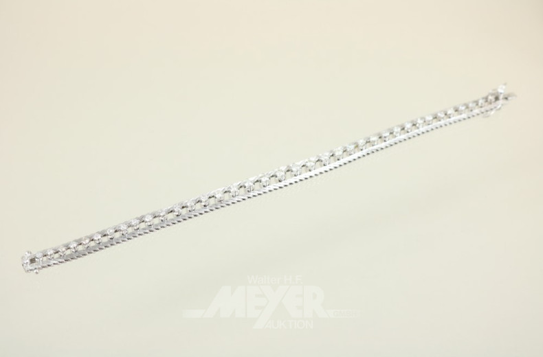 Armband, 750er WG, in der Mitte besetzt