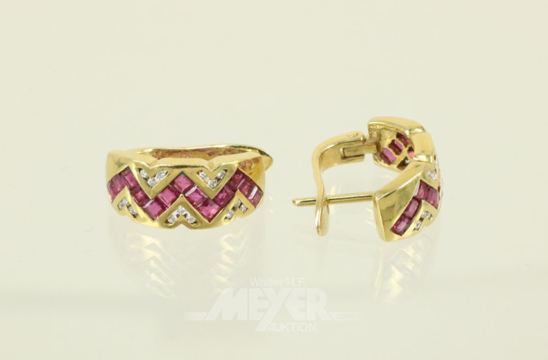 Paar kl. Creolen, 750er GG, ca. 7,8 g.,