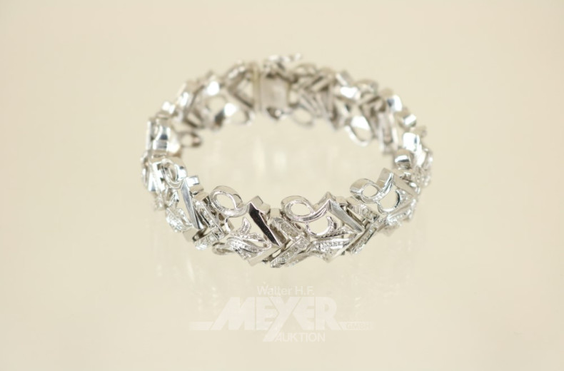 Gliederarmband, 750er WG, schleifen-