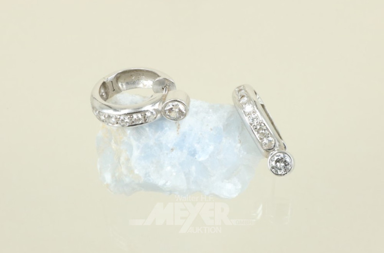 Paar Creolen, 750er WG, besetzt mit