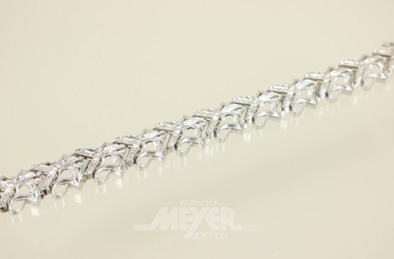 Gliederarmband, 750er WG, schleifen-