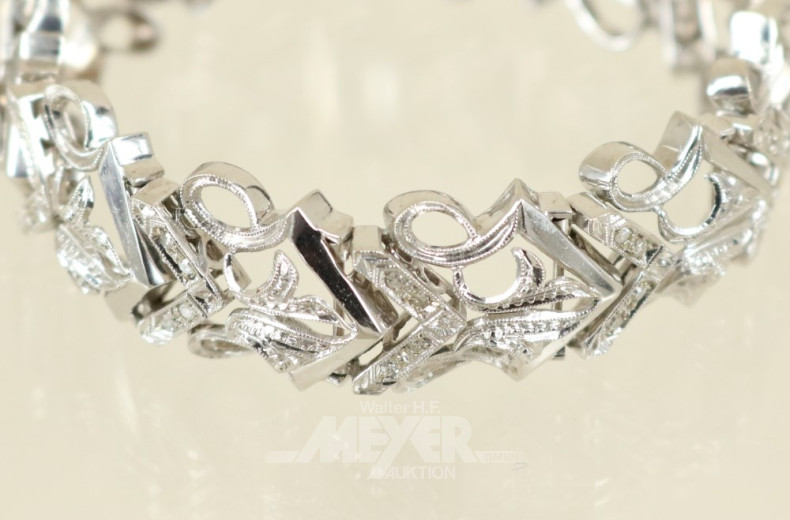 Gliederarmband, 750er WG, schleifen-