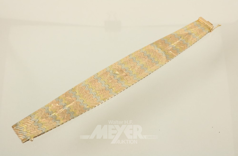 breites Armband, 750er GG/RG/WG,