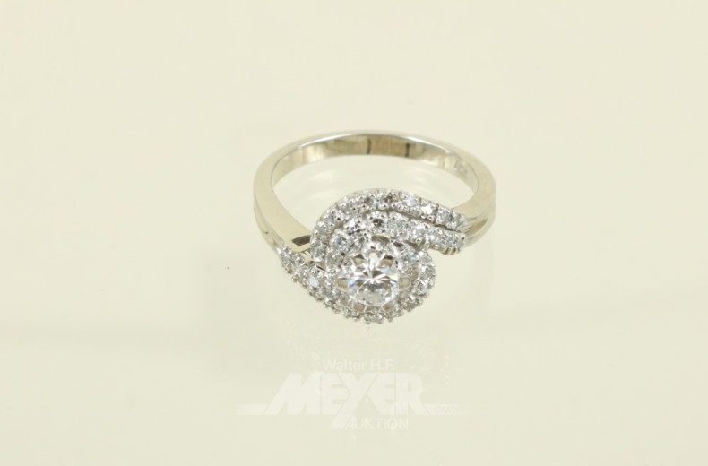Ring, 750er WG, mit 1 kl. Brillanten
