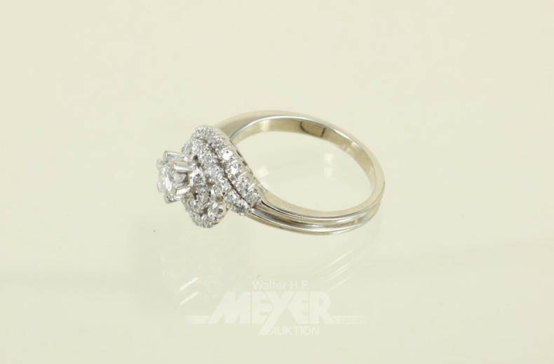 Ring, 750er WG, mit 1 kl. Brillanten