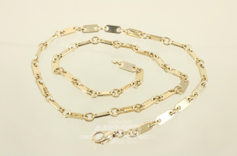 Glieder-Halskette, 585er GG, ca. 44,1 g.
