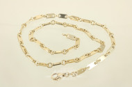 Glieder-Halskette, 585er GG, ca. 44,1 g.