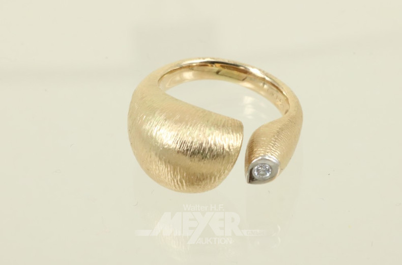 Damenring, 585er GG, ca. 9,3 g.