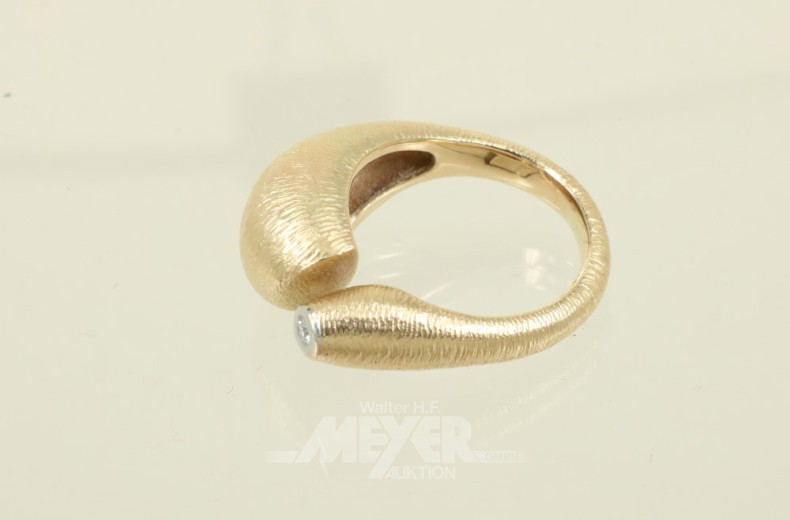 Damenring, 585er GG, ca. 9,3 g.