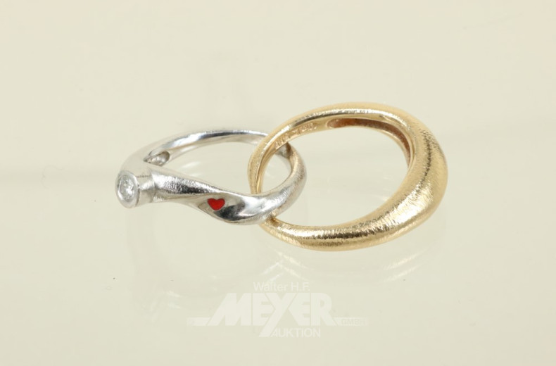 Damenring, 585er GG/WG, 2-teilig,