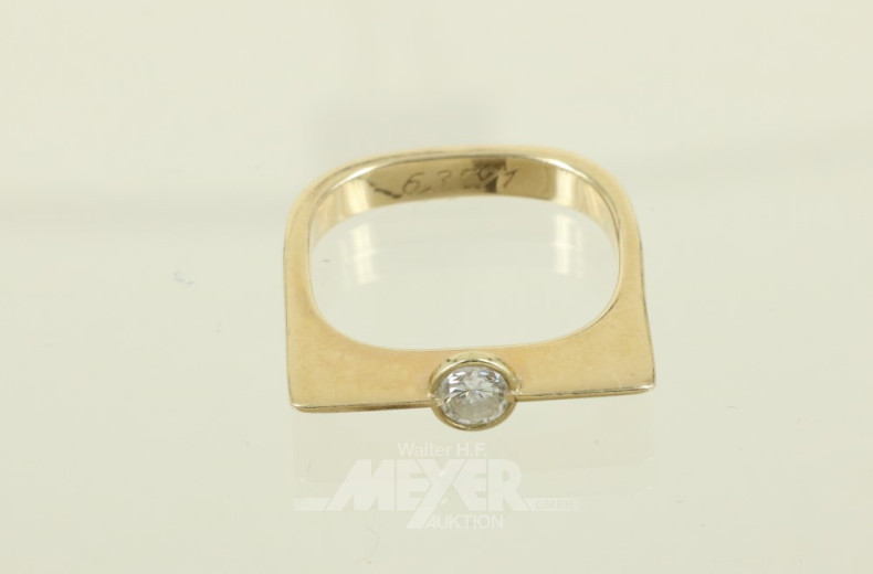 Damenring, 585er GG, besetzt mit