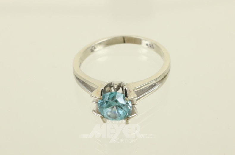 Damenring, 585er WG, besetzt mit