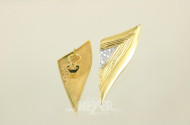 Paar moderne Ohrclips, 585er GG,