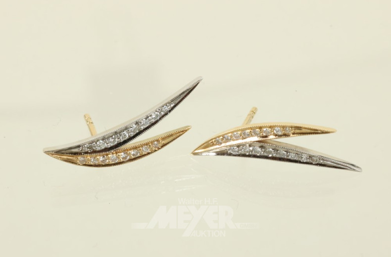 Paar Ohrstecker, 585er GG/WG