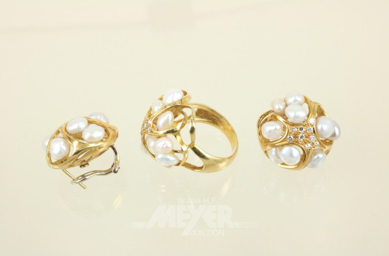 Ring, 750er GG, ca. 28,2 g., besetzt