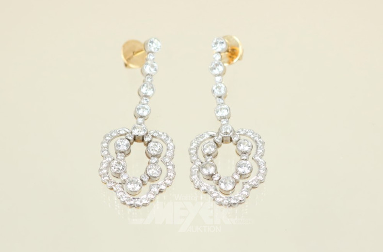 Paar Ohrgehänge, 750er GG/WG,