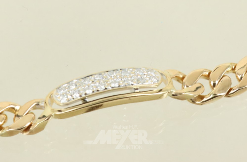 Flachpanzerarmband, 750er GG,