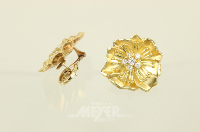 Paar Ohrringe, 750er GG, ca. 24,5 g.